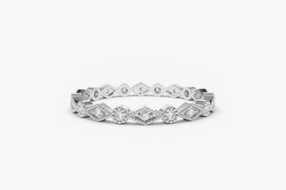 0.12 TCW Round Cut Vintage Moissanite Diamond Wedding Band