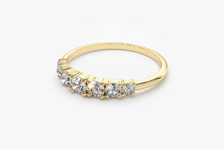 0.45 TCW 7 Stone Round Cut Moissanite Diamond Wedding Band