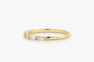 0.32 TCW Baguette Cut Half Eternity Moissanite Diamond Wedding Band