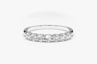 0.45 TCW Round Cut 7 Stone U-Shaped Moissanite Diamond Wedding Band