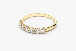 0.45 TCW Round Cut 7 Stone U-Shaped Moissanite Diamond Wedding Band