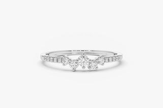 0.22 TCW Cluster Round Cut Moissanite Diamond Wedding Band