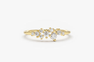 0.25 TCW Round Cut Cluster Moissanite Diamond Wedding Band
