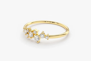 0.25 TCW Round Cut Cluster Moissanite Diamond Wedding Band
