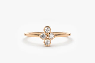 0.12 TCW Round Cut 4 Stone Bezel Solitaire Moissanite Diamond Wedding Band