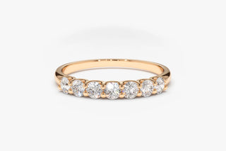 0.45 TCW Round Cut 7 Stone U-Shaped Moissanite Diamond Wedding Band
