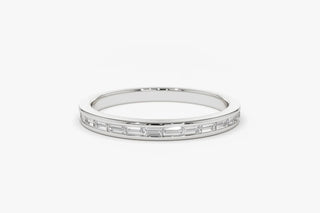 0.28 TCW Baguette Cut Channel Set Eternity Moissanite Diamond Wedding Band