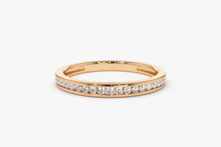 0.32 TCW Round Cut Channel Set Half Eternity Moissanite Diamond Wedding Band