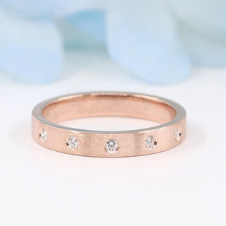 0.08 TCW Round Cut Flush Set Moissanite Diamond Wedding Band