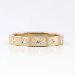 0.08 TCW Round Cut Flush Set Moissanite Diamond Wedding Band
