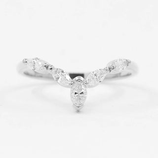 0.40 TCW Marquise Cut Chevron Moissanite Diamond Wedding Band