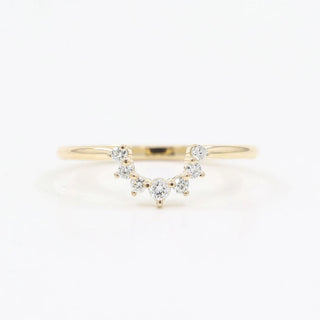 0.12 TCW Round Cut Unique U Shape Moissanite Diamond Wedding Band