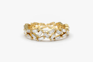 1.30 TCW Baguette Cut Full Eternity Moissanite Diamond Wedding Band