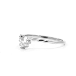 0.12 TCW Round Cut Unique U Shape Moissanite Diamond Wedding Band