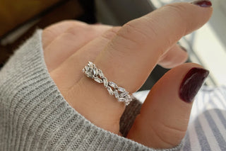 1.30 TCW Baguette Cut Full Eternity Moissanite Diamond Wedding Band