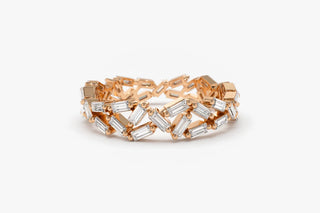 1.30 TCW Baguette Cut Full Eternity Moissanite Diamond Wedding Band