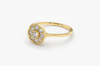 0.39 TCW Round Cut Flower Set Cluster Moissanite Diamond Wedding Band