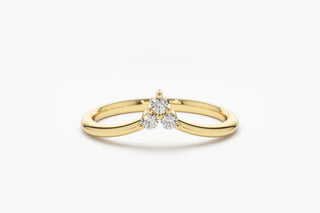 0.09 TCW Round Cut 3 Stone Curved Moissanite Diamond Wedding Band