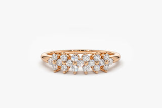 0.57 TCW Round Cut Cluster Moissanite Diamond Wedding Band
