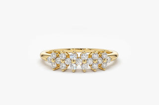 0.57 TCW Round Cut Cluster Moissanite Diamond Wedding Band