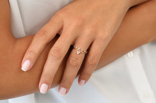 0.09 TCW Round Cut 3 Stone Curved Moissanite Diamond Wedding Band