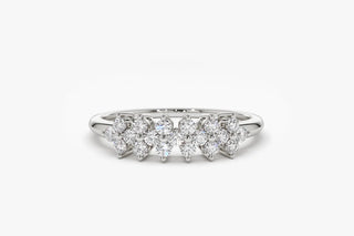 0.57 TCW Round Cut Cluster Moissanite Diamond Wedding Band