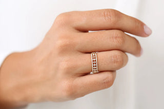 0.50 TCW Round & Baguette Antique Cluster Moissanite Diamond Wedding Band
