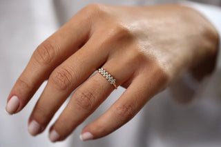 0.57 TCW Round Cut Cluster Moissanite Diamond Wedding Band