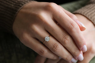 0.39 TCW Round Cut Flower Set Cluster Moissanite Diamond Wedding Band