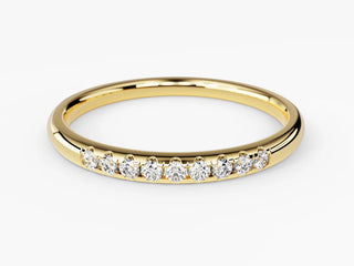 0.09 TCW Round Cut 9 Stone Moissanite Diamond Wedding Band