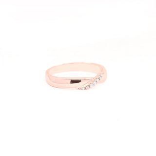 0.05 TCW Unique Round Cut Moissanite Diamond Wedding Band