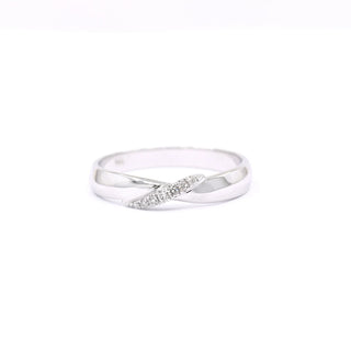 0.05 TCW Unique Round Cut Moissanite Diamond Wedding Band