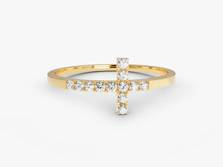 0.12 TCW Round Cut Cross Moissanite Diamond Wedding Band