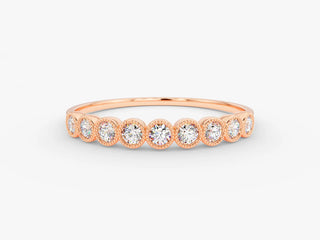 0.14 TCW Round Cut Bezel Eternity Moissanite Diamond Wedding Band
