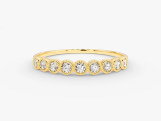 0.14 TCW Round Cut Bezel Eternity Moissanite Diamond Wedding Band