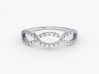 0.32 TCW Round Cut Infinity Pave Moissanite Diamond Wedding Band