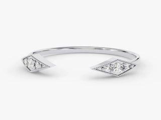 0.09 TCW Round Cut Vintage Open Moissanite Diamond Wedding Band
