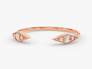 0.09 TCW Round Cut Vintage Open Moissanite Diamond Wedding Band