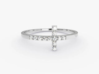 0.12 TCW Round Cut Cross Moissanite Diamond Wedding Band