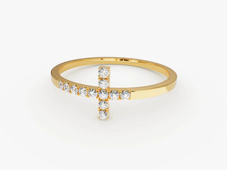 0.12 TCW Round Cut Cross Moissanite Diamond Wedding Band