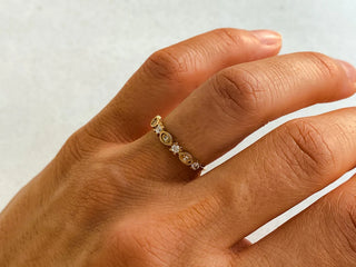 0.15 TCW Round Cut Vintage Milgrain Moissanite Diamond Wedding Band