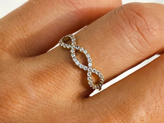 0.32 TCW Round Cut Infinity Pave Moissanite Diamond Wedding Band