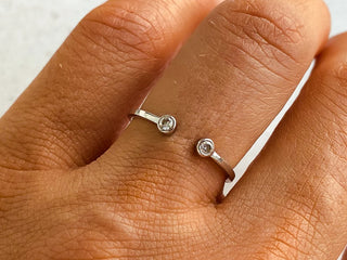 0.06 TCW Unique Round Cut Bezel Open Cuff Moissanite Diamond Wedding Band