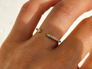 0.13 TCW Round Cut Pave Open Moissanite Diamond Wedding Band