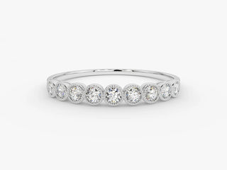 0.14 TCW Round Cut Bezel Eternity Moissanite Diamond Wedding Band