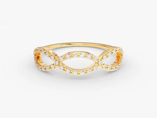 0.32 TCW Round Cut Infinity Pave Moissanite Diamond Wedding Band