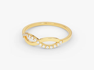 0.15 TCW Round Cut Infinity Moissanite Diamond Wedding Band