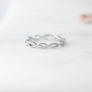 0.30TCW Round Infinity Pave Moissanite Diamond Wedding Band