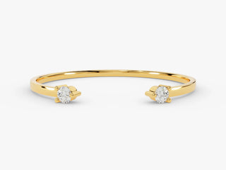 0.04 TCW Round Cut Prong Open Cuff Moissanite Diamond Wedding Band