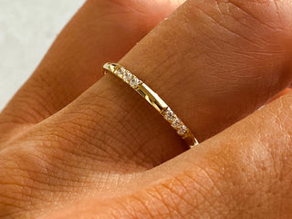 0.09 TCW Round Cut Flush Set Moissanite Diamond Wedding Band